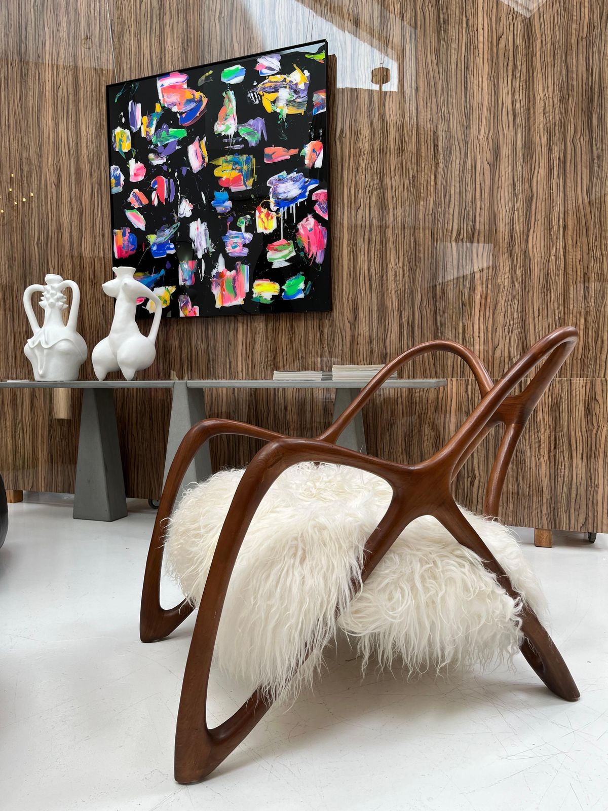 photo for sale Pair Of Sculptural Wooden Armchairs, Italy