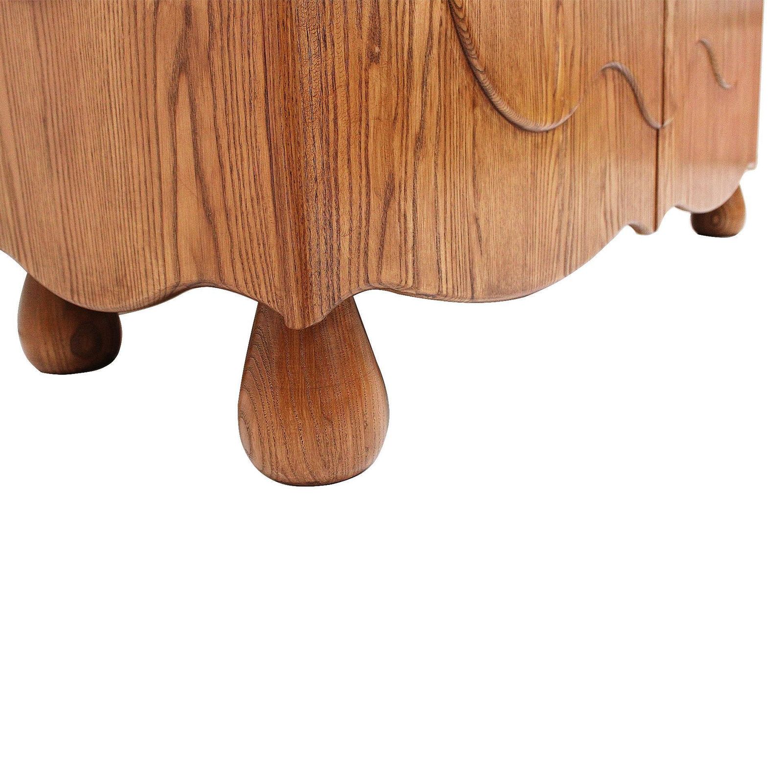 photo for sale Pair Of Oak Wood Sideboards With Travertine Top. Italian Contemporary Design