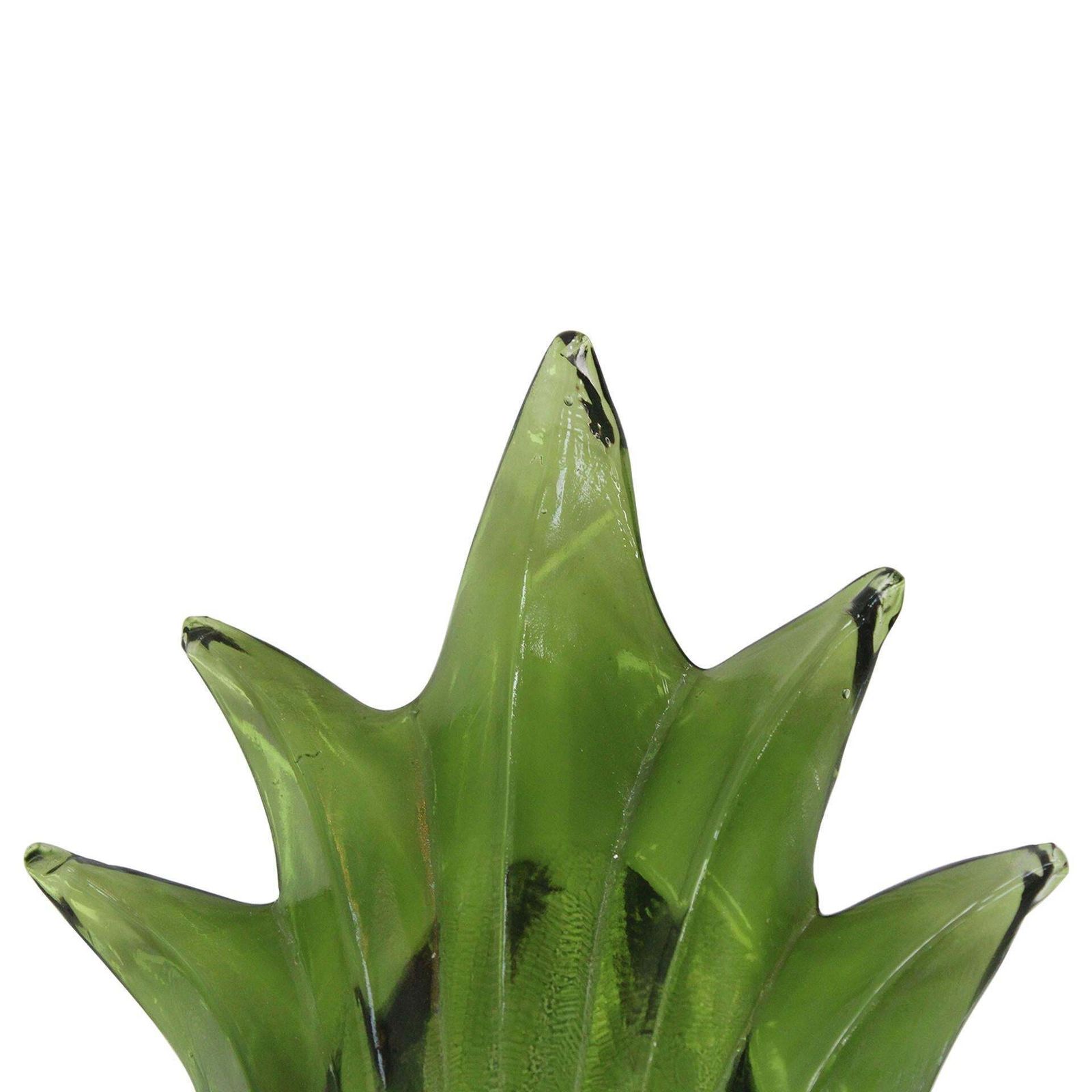 photo furniture Pair Of Floral Murano Glass Wall Sconces In Green, Italian Art Glass Lighting