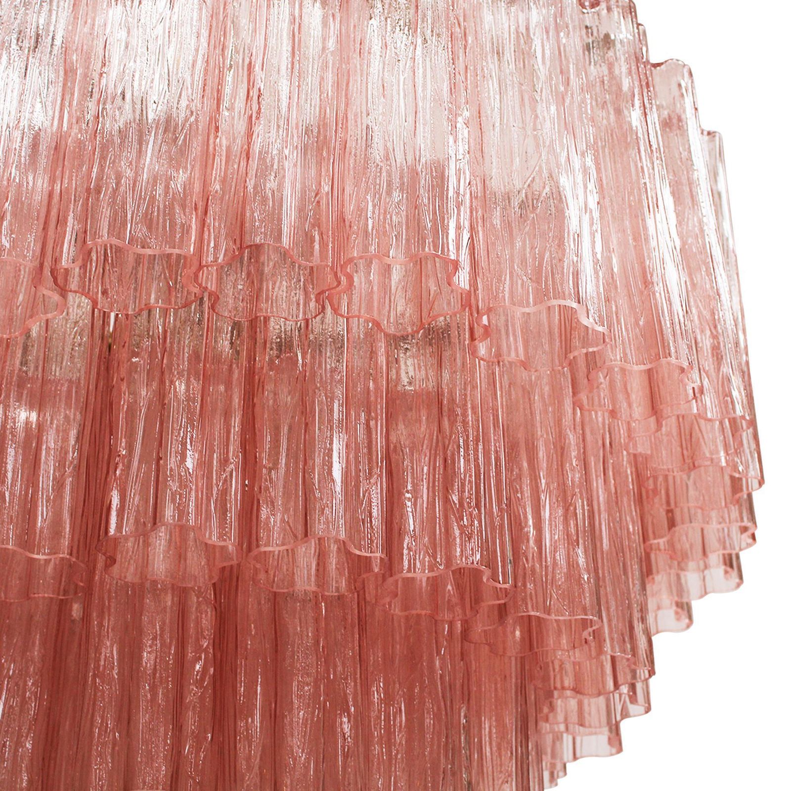 Cascada Suspension Lamp Handcrafted Pink Murano Glass And Brass, Italy photo Lighting