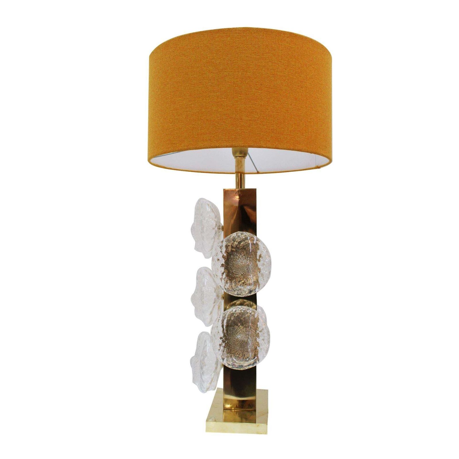 Pair Of Italian Murano Glass And Brass Table Lamps, Italy photo for sale