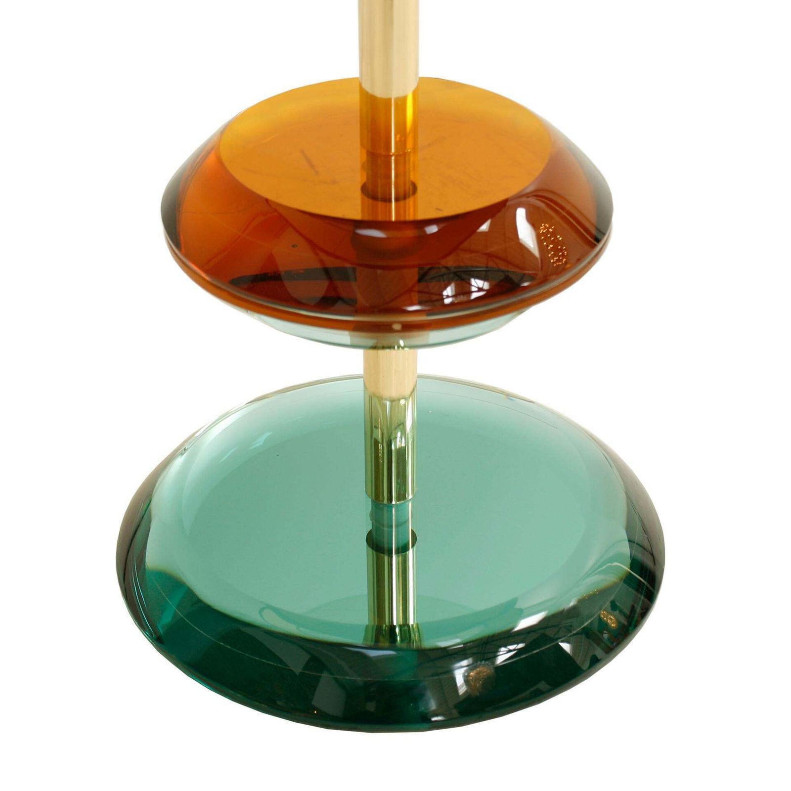 Mid Century Modern Style Murano Glass And Brass Pair Of Italian Table Lamps photo 4889.0