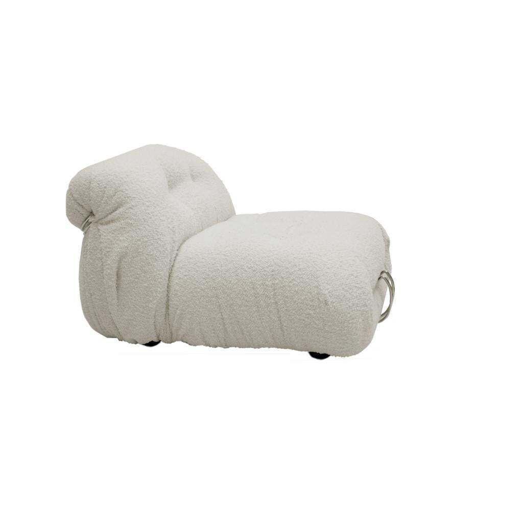 Midcentury White Wool Soriana Sofa And 2 Armchairs By Tobia Scarpa For Cassina photo vinterior