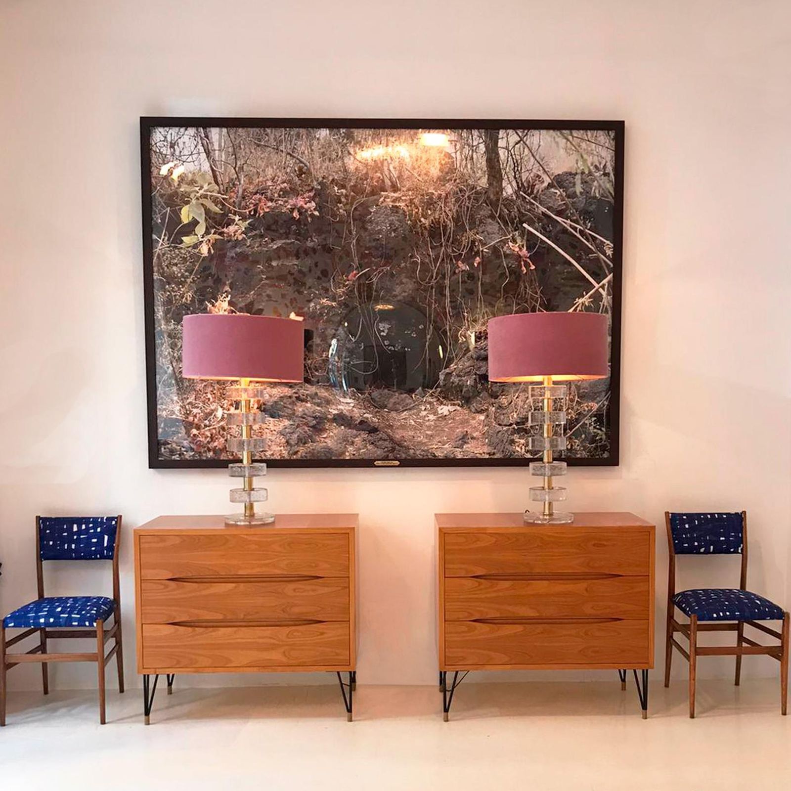 photo furniture Mid Century Modern Style Pair Of Murano Glass Italian Table Lamps