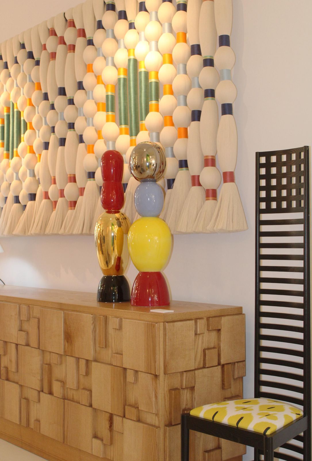 Blue Red Silver Yellow Totem Designed By Alessandro Mendini. Italy photo vinterior