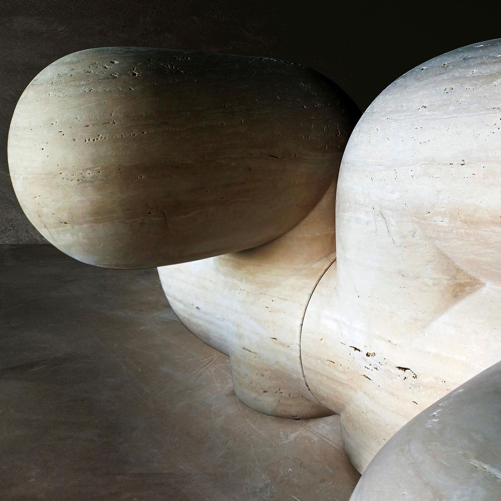 Sculptural And Organic Stools Made Of Travertine Marble By Pepe Guerrero photo 14153.0