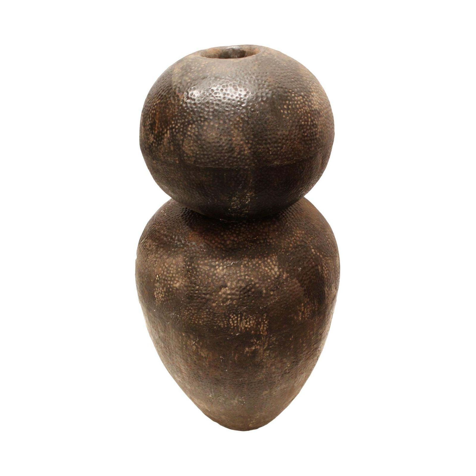 Rare Large Sculpture   Vessel Made Of Hammered Metal photo furniture