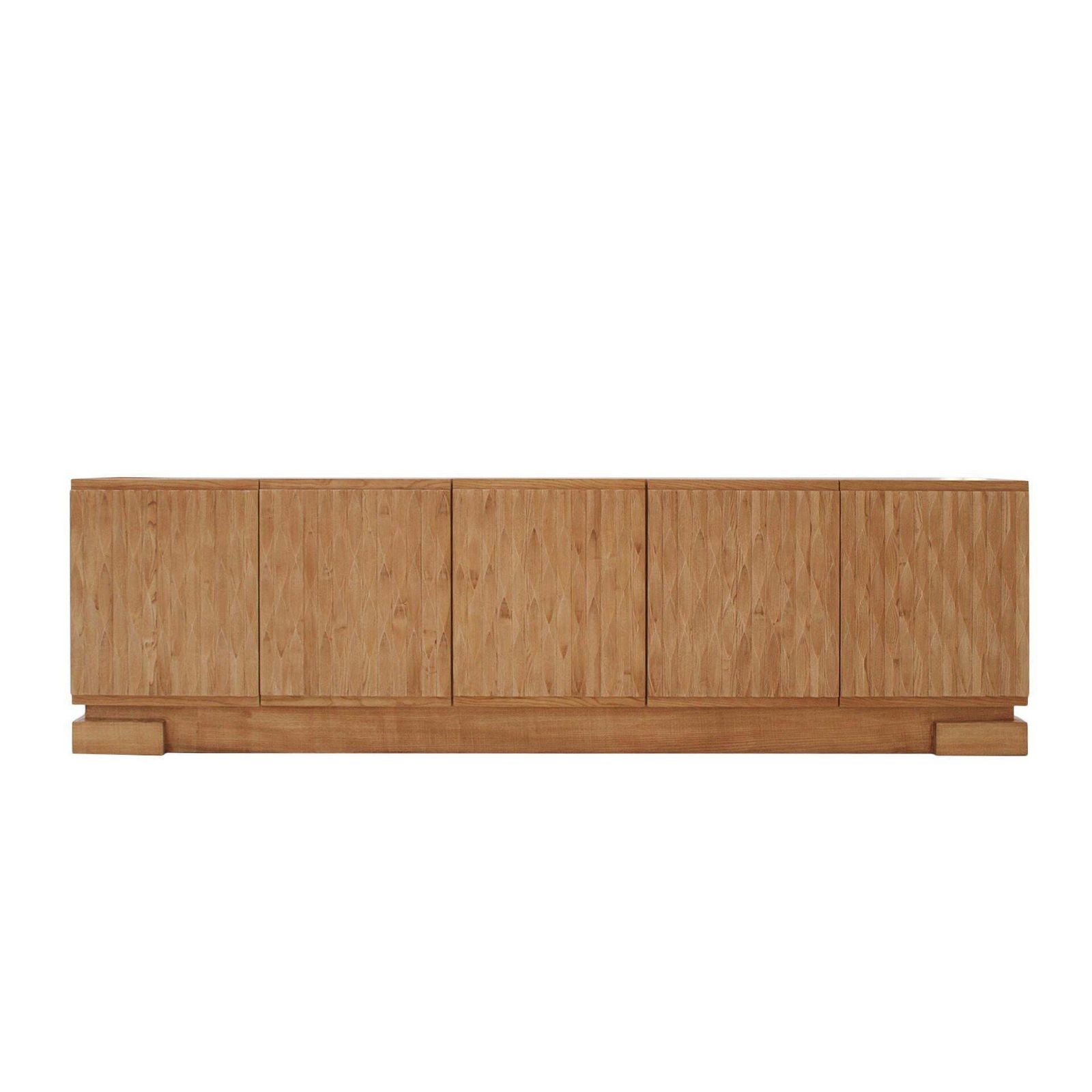 Italian Oak Wood Sideboard With Hand Carved Patterns In The Doors, Italy photo furniture