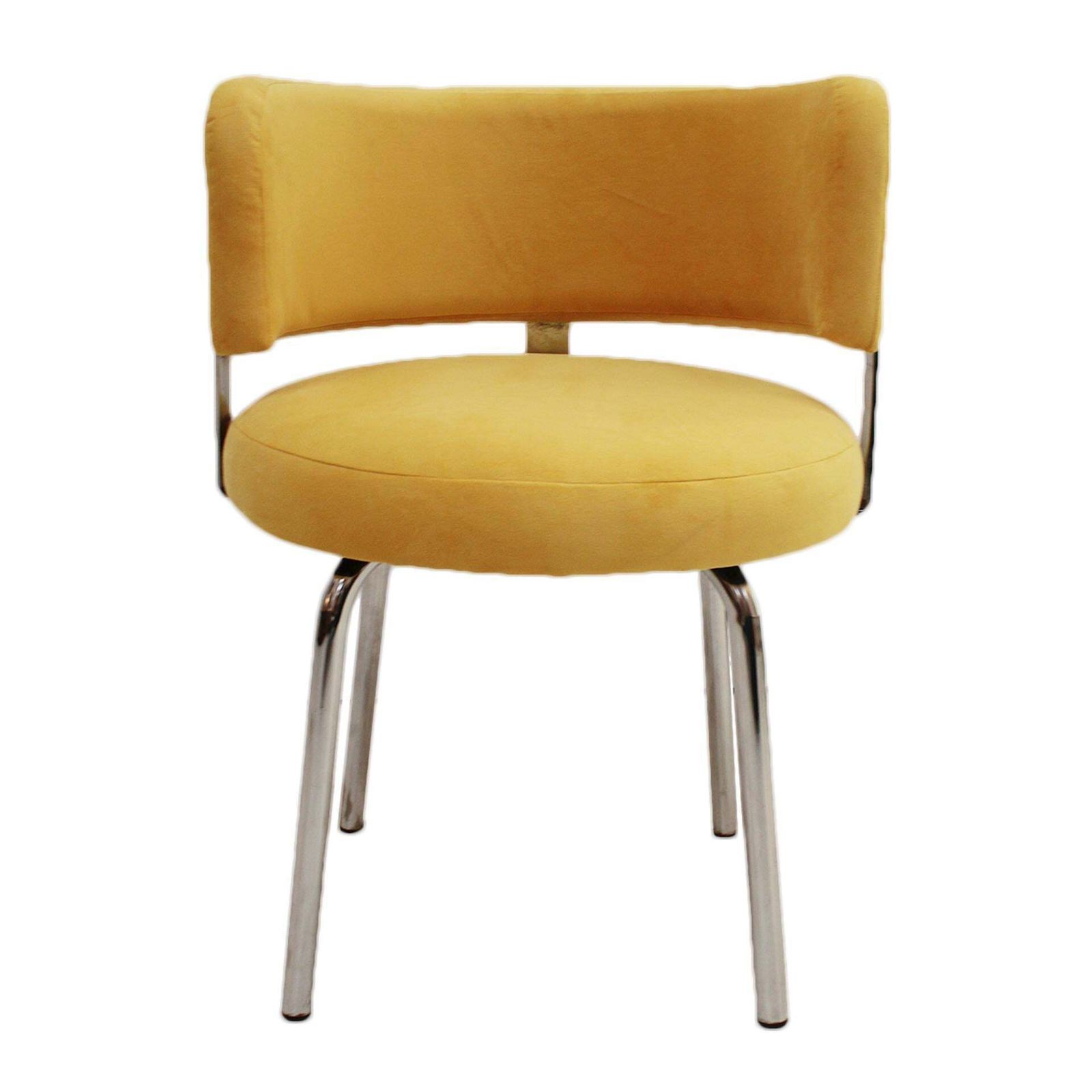 Pair Of Bauhaus Style Chairs For Pizzi Arredamenti Upholstered In Yellow Cotton photo furniture