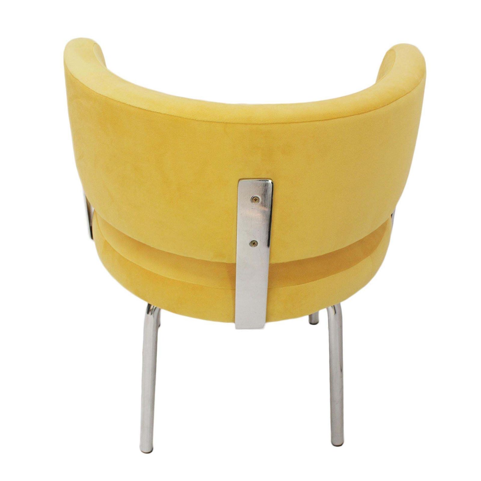 Pair Of Bauhaus Style Chairs For Pizzi Arredamenti Upholstered In Yellow Cotton photo vintage
