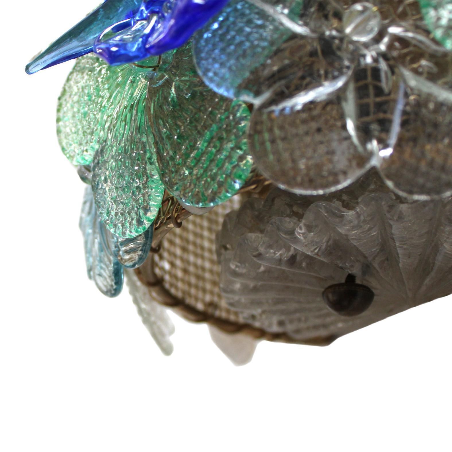 photo for sale Mid Century Sconces In Green Blue Yellow, Red And White Murano Glass For Seguso