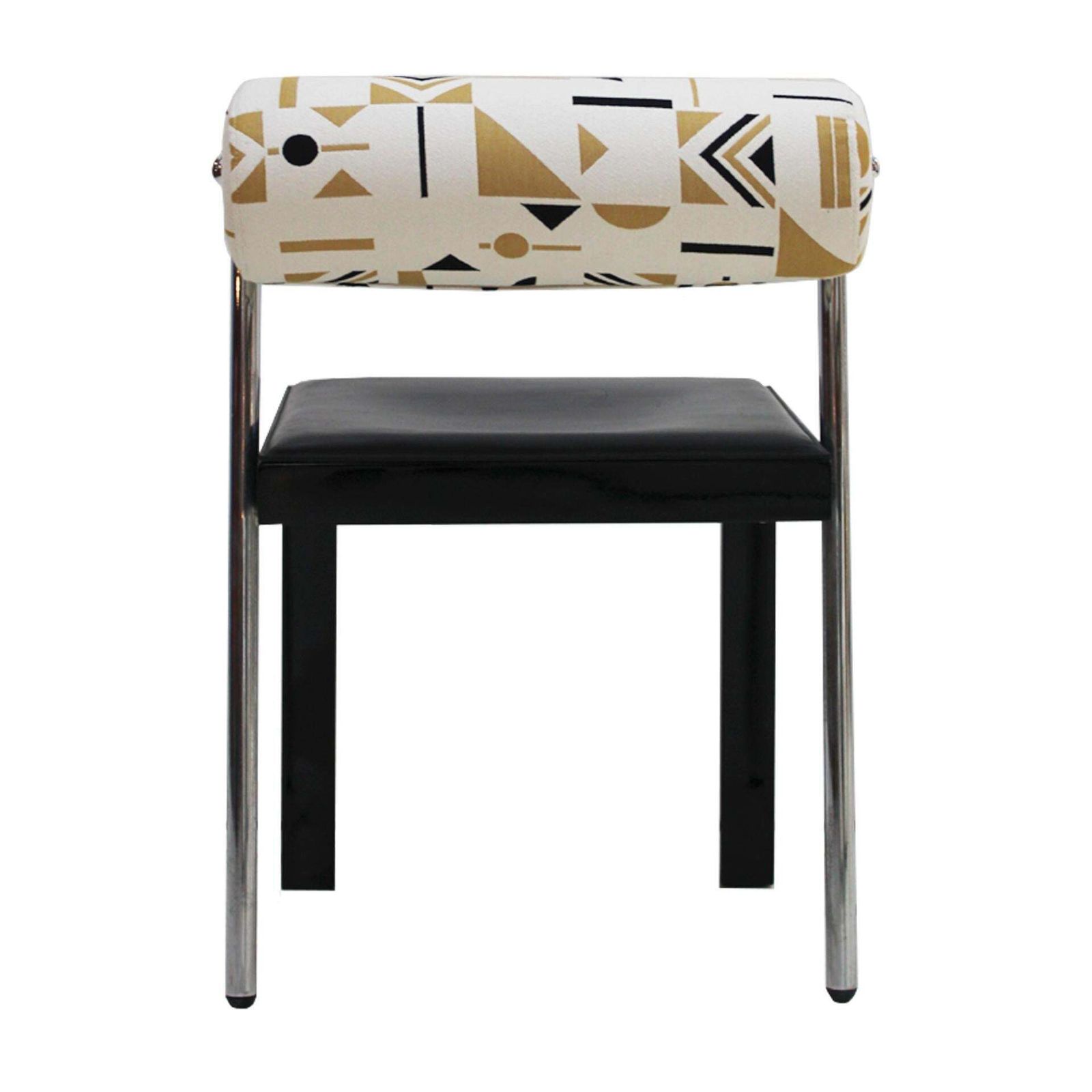 Set Of Four Italian Chairs Edited By Saporiti. Jacquard Back And Leather Seat photo 3346.0