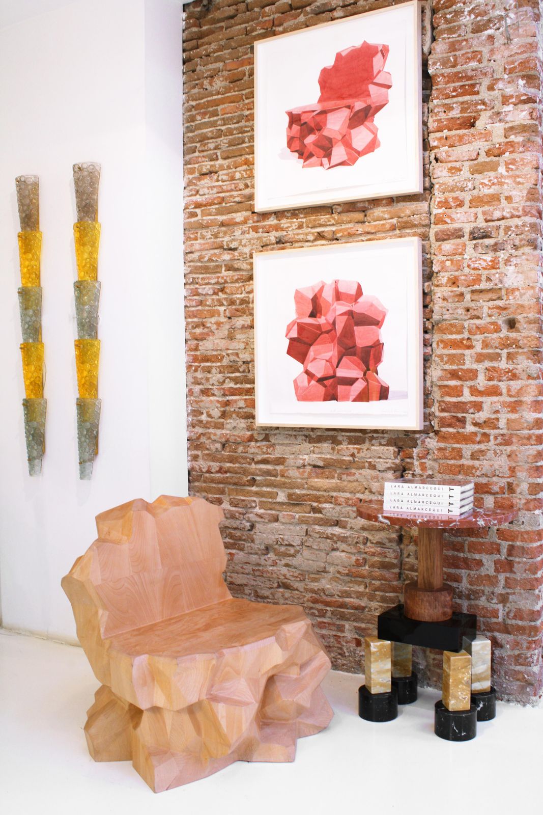 "Mineral" Faceted Sculptural Chair In Wood By Dagoberto Rodriguez photo buy