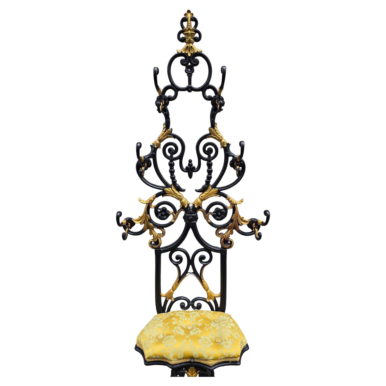 19th Century French Cast Iron Hall Stand With Gilded Accents photo Furniture