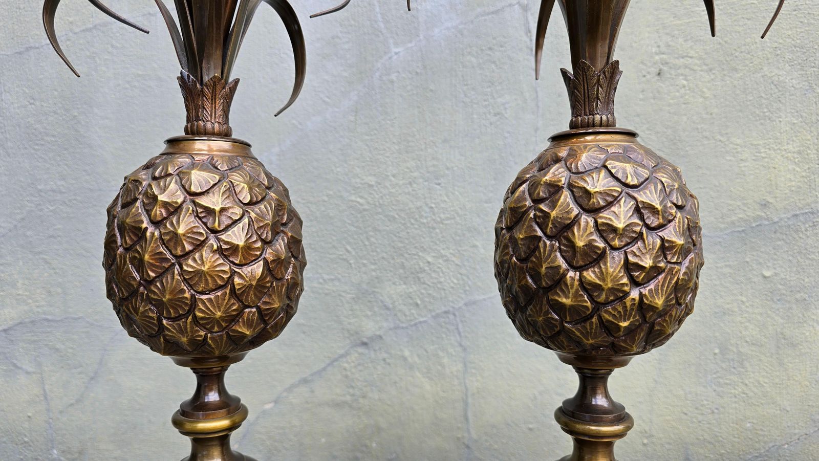 Very Rare Pair Of Pineapple Table Lamps By Charles & Fils photo vinterior