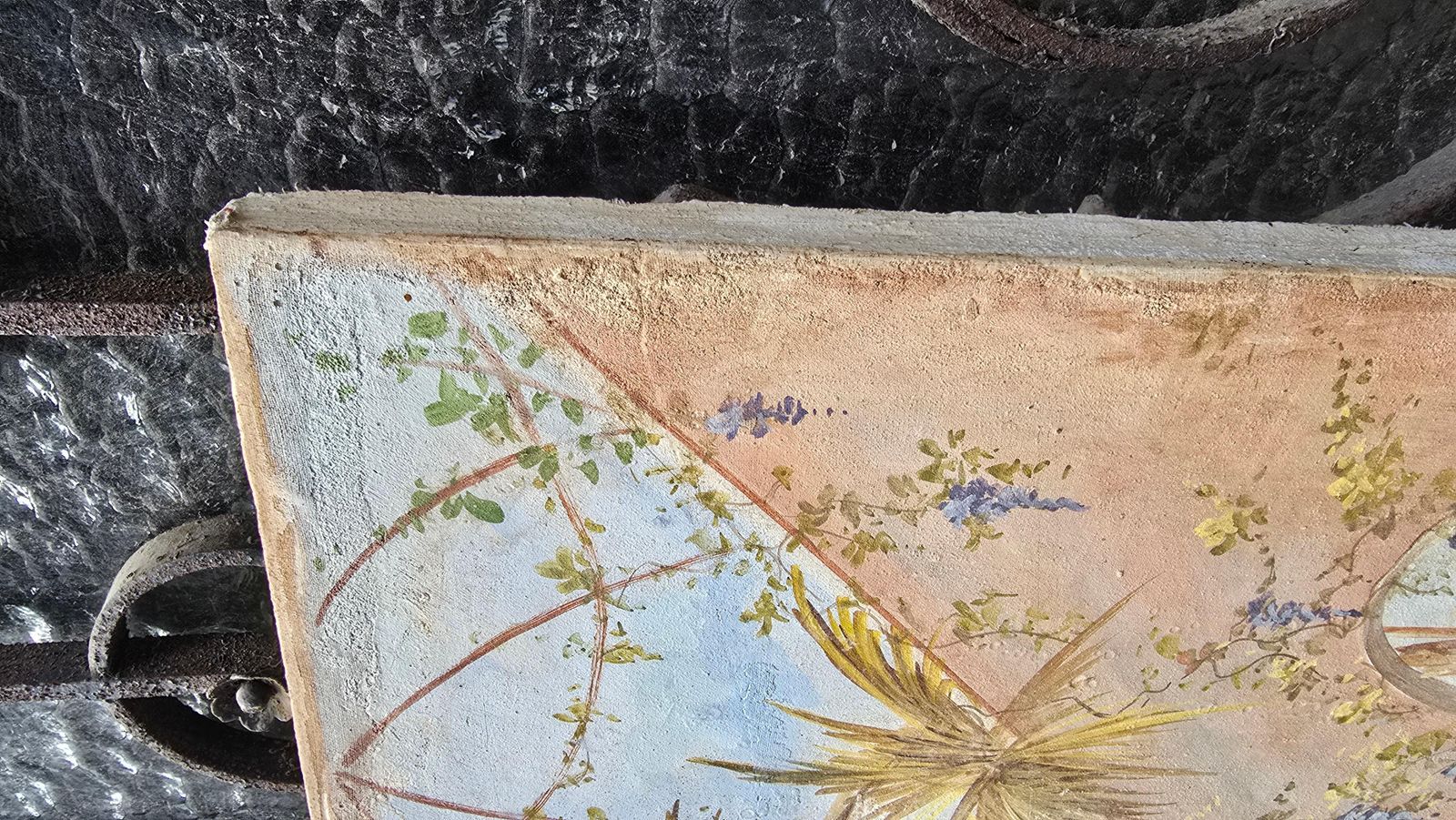 Authentic Italian Fresco Painting Of A Classical Conservatory Garden photo buy