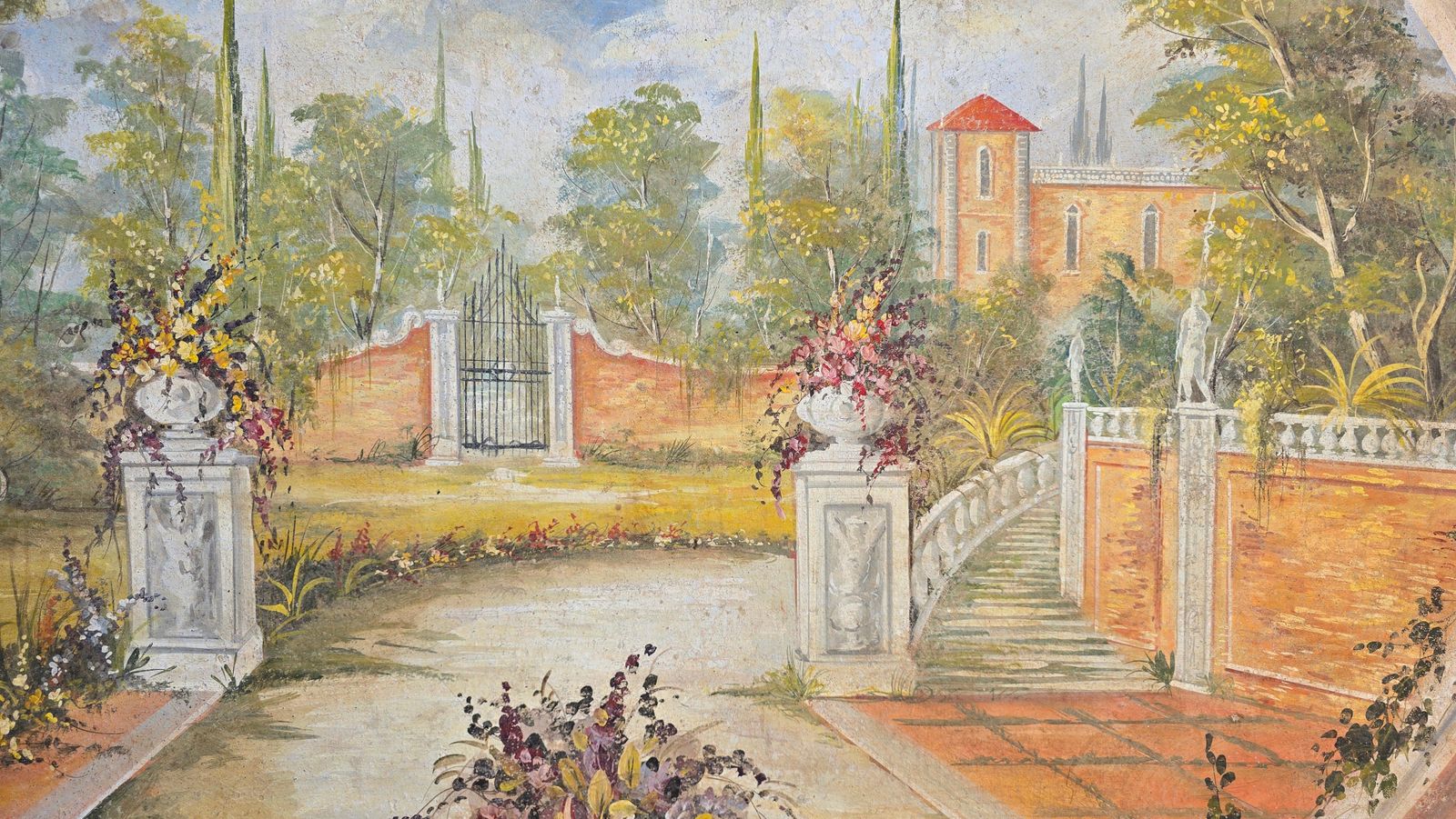 Authentic Italian Fresco In Roman Style photo furniture