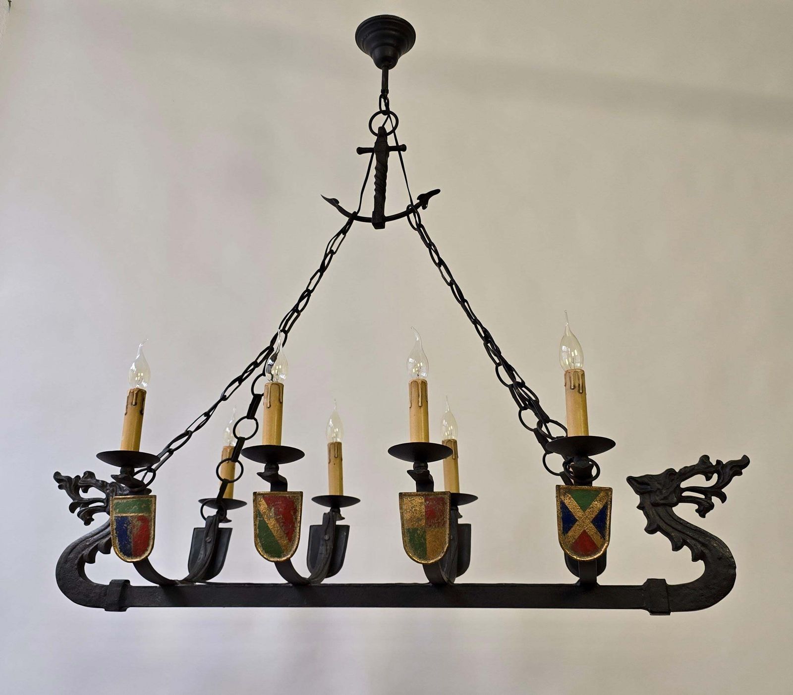 photo for sale Viking Ship Dragon Boat Chandelier