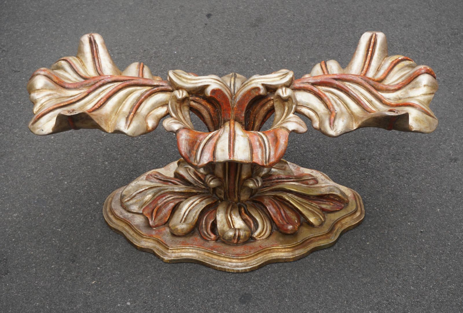photo buy Italian Carved Wood Palm Tree Base Dining Table