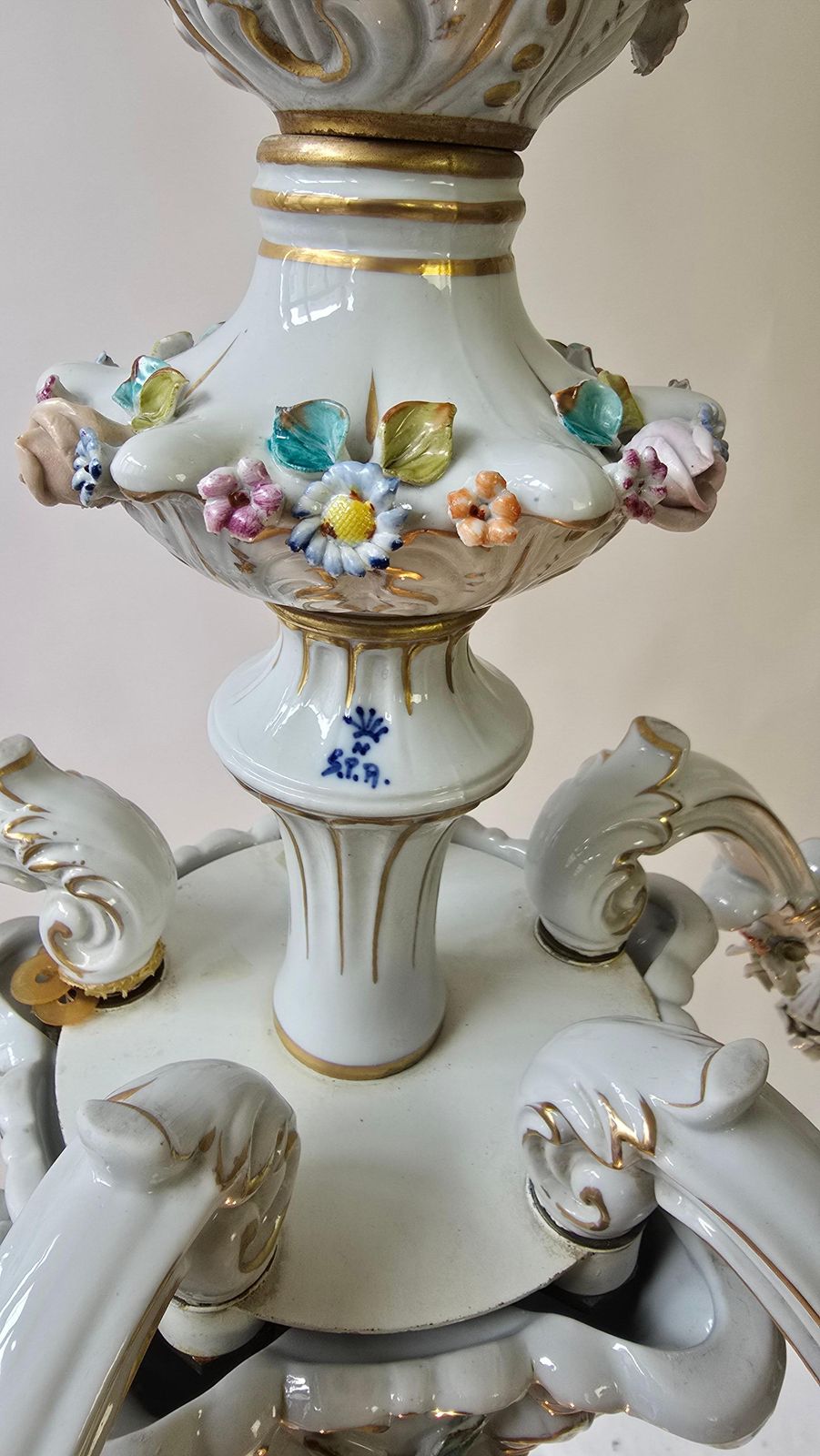 photo buy Italian Porcelain Chandelier With Hand Painted Floral Details