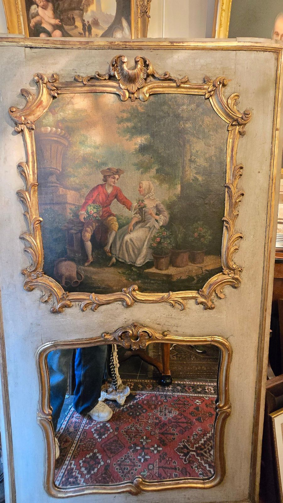 Home Decor 18th Century French Rococo Trumeau With Original Panel Painting photo