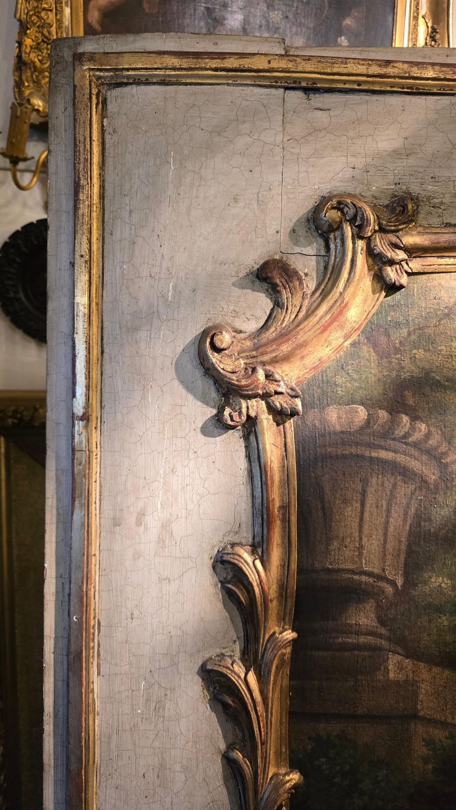 photo vinterior 18th Century French Rococo Trumeau With Original Panel Painting