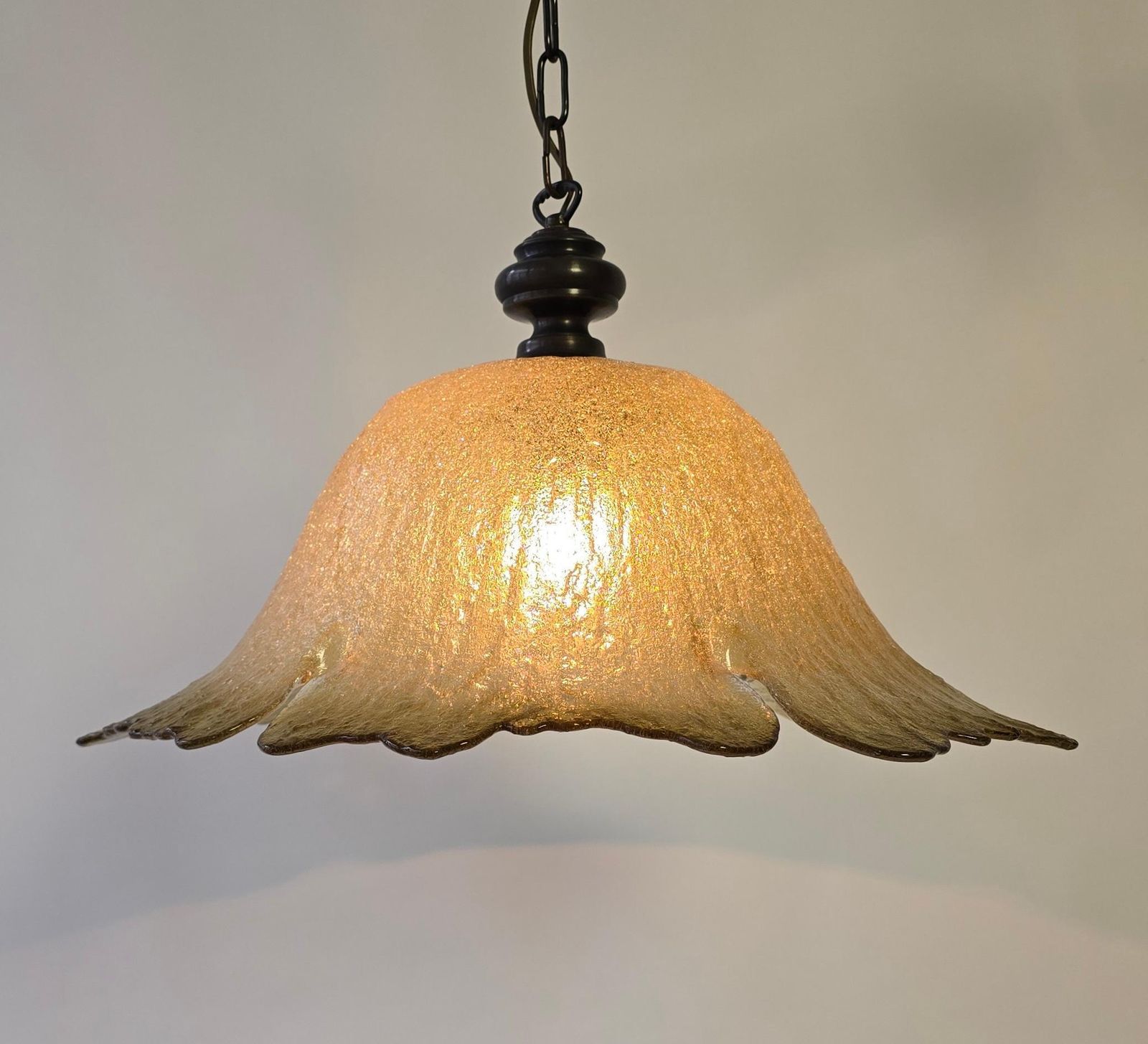 Large Exclusive Peill & Putzler Pendant Lamp – Mouth Blown Glass (1970s) photo for sale