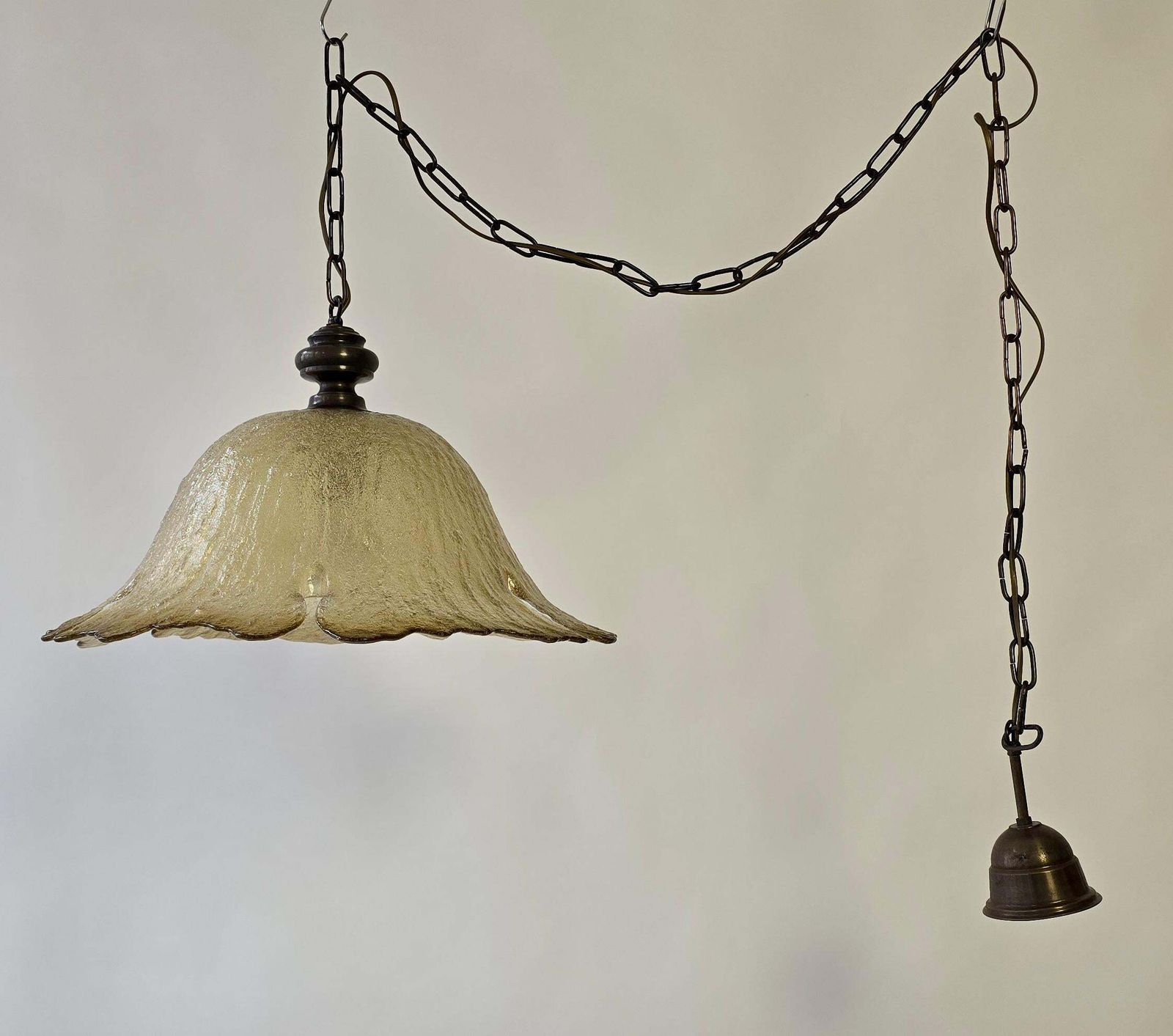 photo for sale Large Exclusive Peill & Putzler Pendant Lamp – Mouth Blown Glass (1970s)