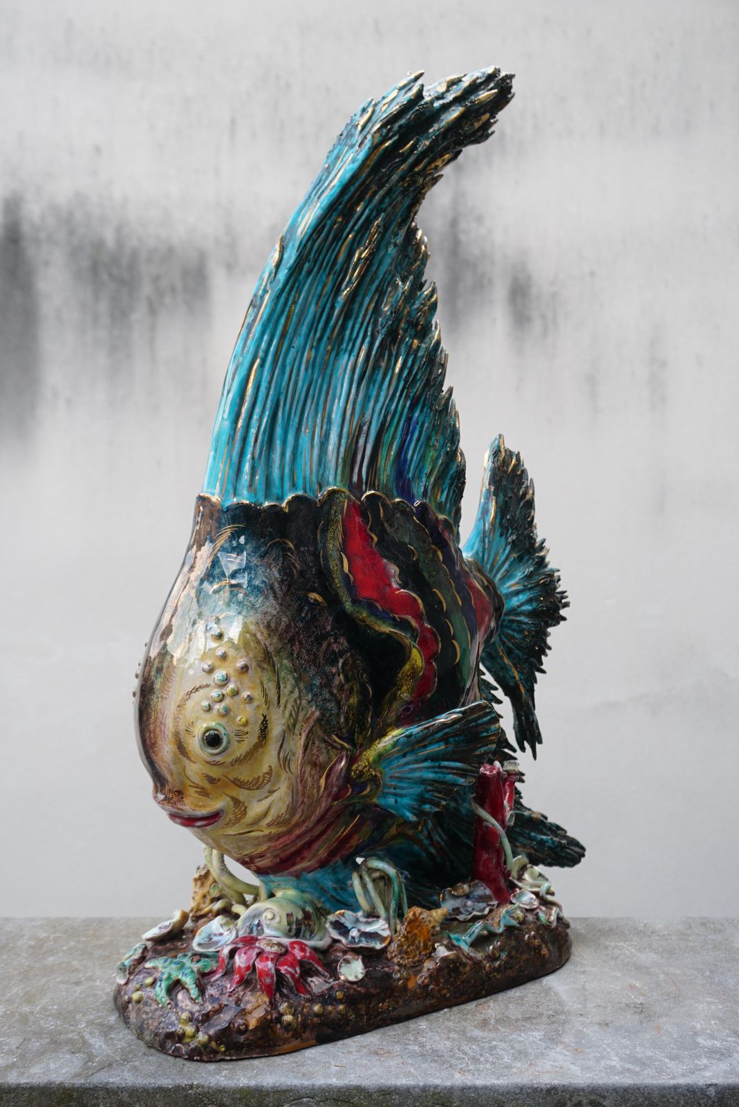 Larger Than Life Figural Fish Lamp By E. Pattarino For Marbro photo for sale