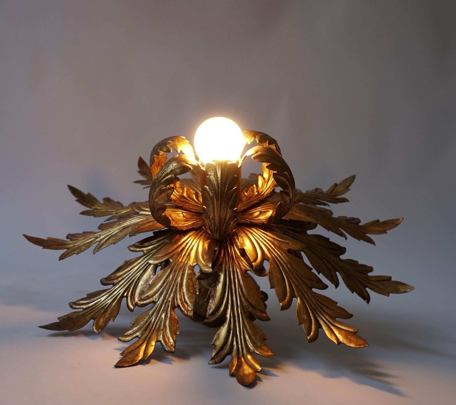 Gilt Firenze Wall Or Ceiling Lamp, 1960's photo Lighting