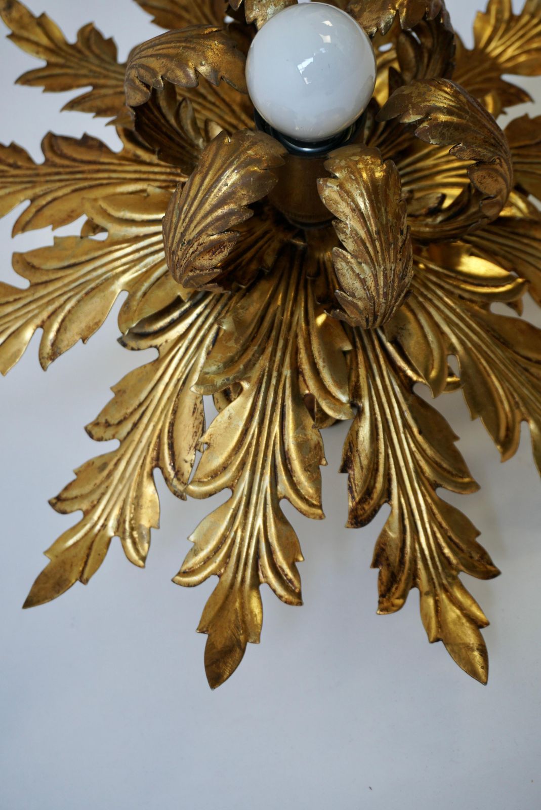Gilt Firenze Wall Or Ceiling Lamp, 1960's photo vinterior