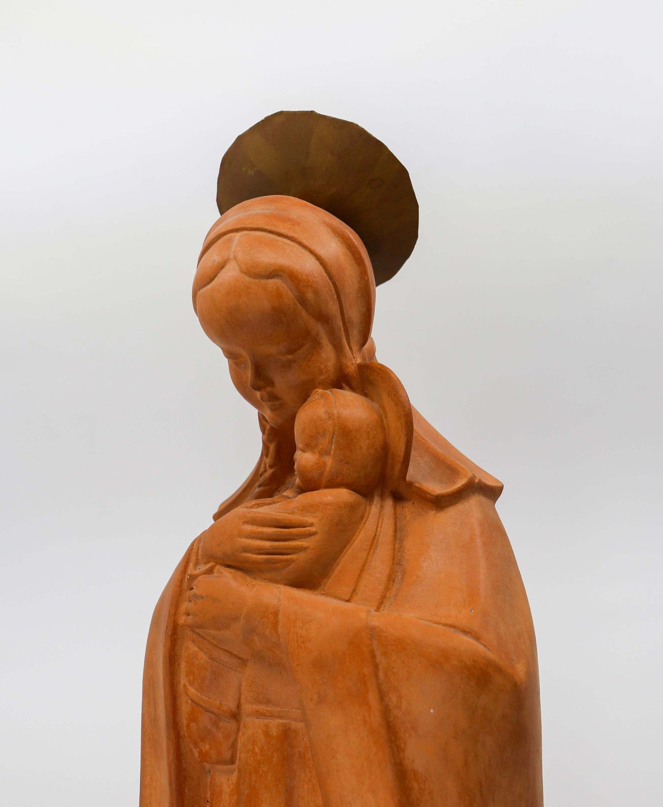 photo for sale Madonna With Child Terracotta Sculpture
