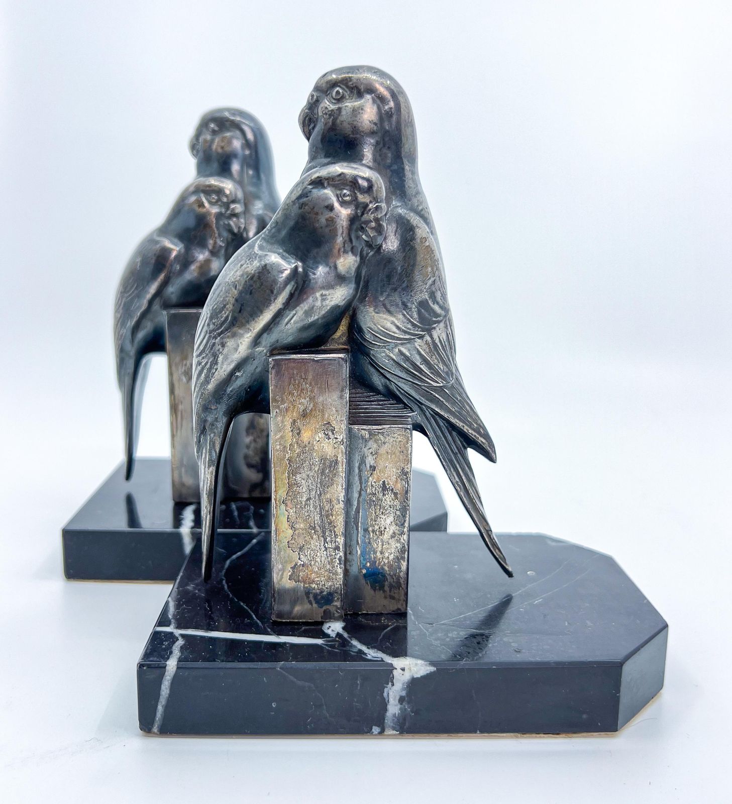 Early 20th Century Art Deco Bookends With Birds photo vinterior