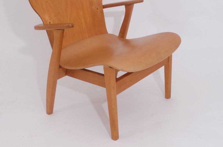 Tapiovaara "High Back Lounge Chair" For Domus Academy 1948 Signed Keravan Puuteo photo for sale