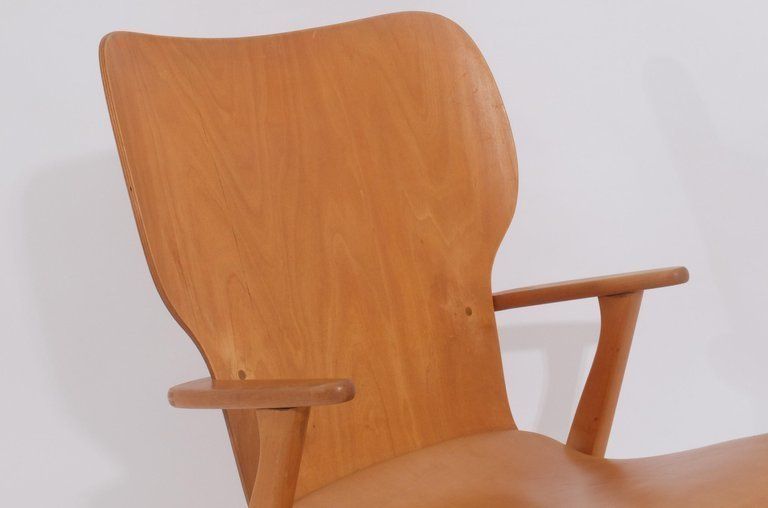 Tapiovaara "High Back Lounge Chair" For Domus Academy 1948 Signed Keravan Puuteo photo buy
