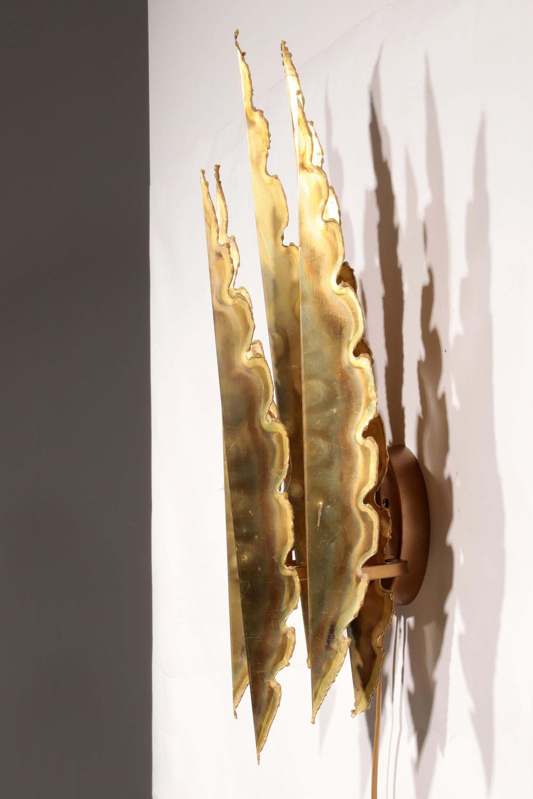 photo for sale Holm Sörensen Brutalist Copper Wall Lamp Large Model Denmark