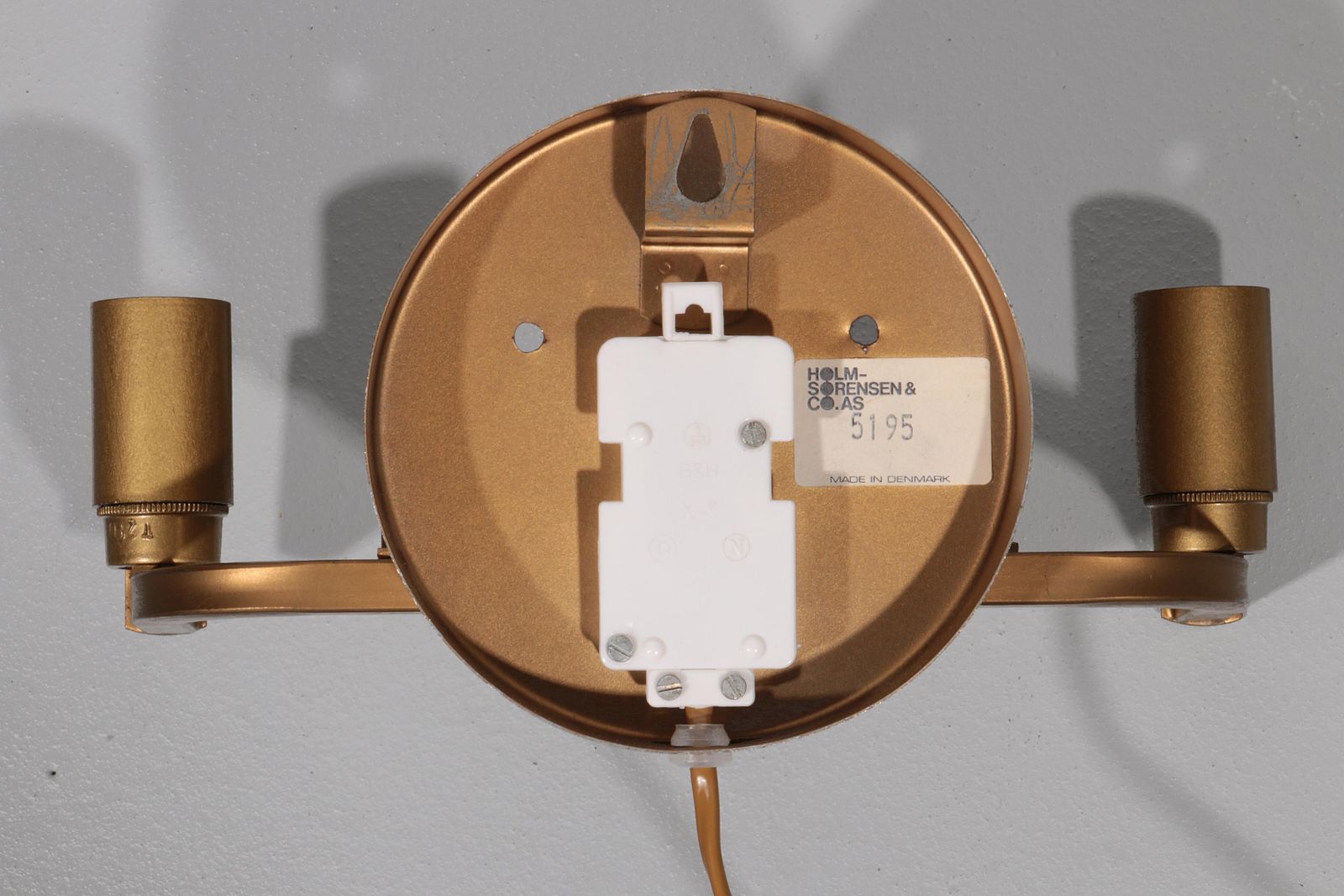 1930.0 Holm Sörensen Brutalist Copper Wall Lamp Large Model Denmark photo