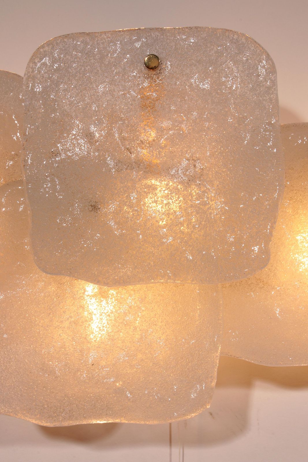 Elegant Midcentury Ice Glass Wall Sconces By J.T. Kalmar, Austria (1960s) photo buy