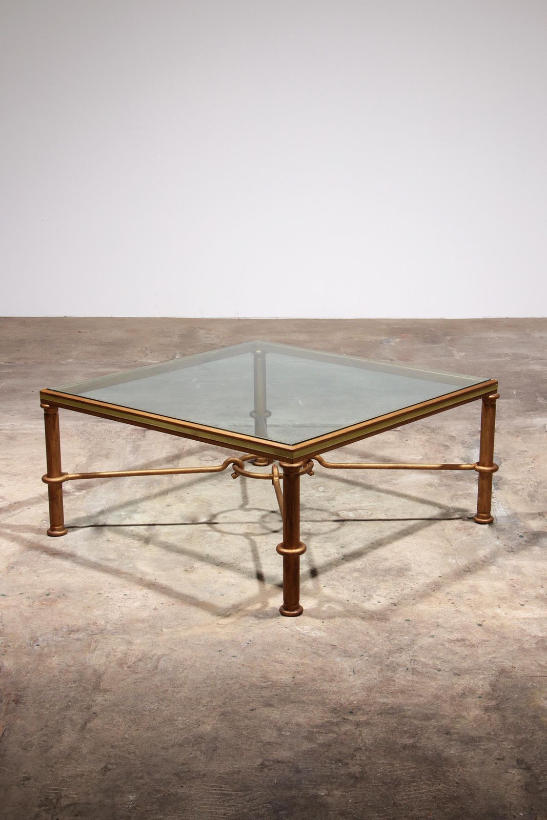 Elegant Gilded Iron Coffee Table By Giovanni Banci, Italy 1970 photo furniture