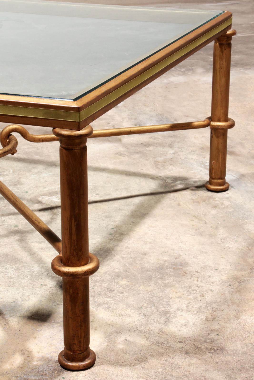 Elegant Gilded Iron Coffee Table By Giovanni Banci, Italy 1970 photo 2959.0