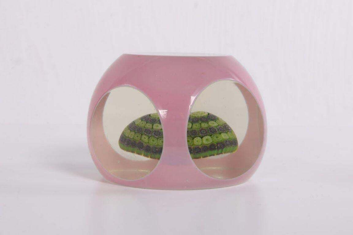 French Paperweight With Purple Flower Arrangement Of St. Louis, 1910 photo for sale