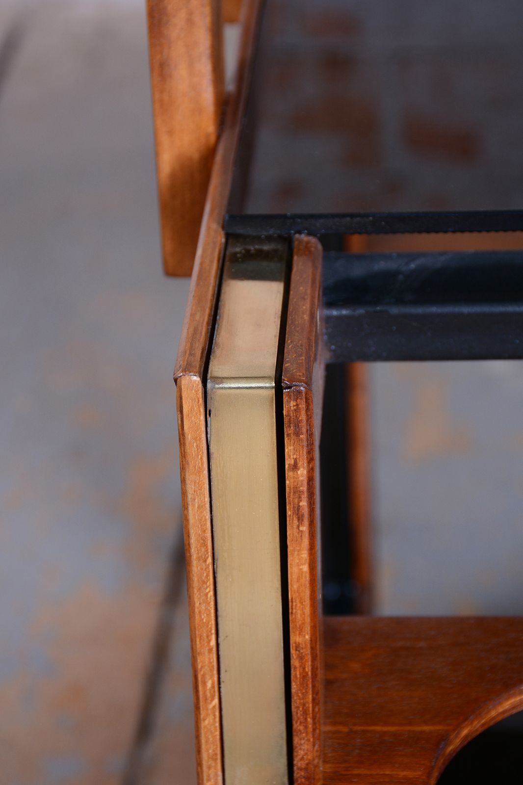 Furniture Restored Art Deco Trolley, Beech, Brass, Opaline Glass, New Polish, Czech, 1950s photo