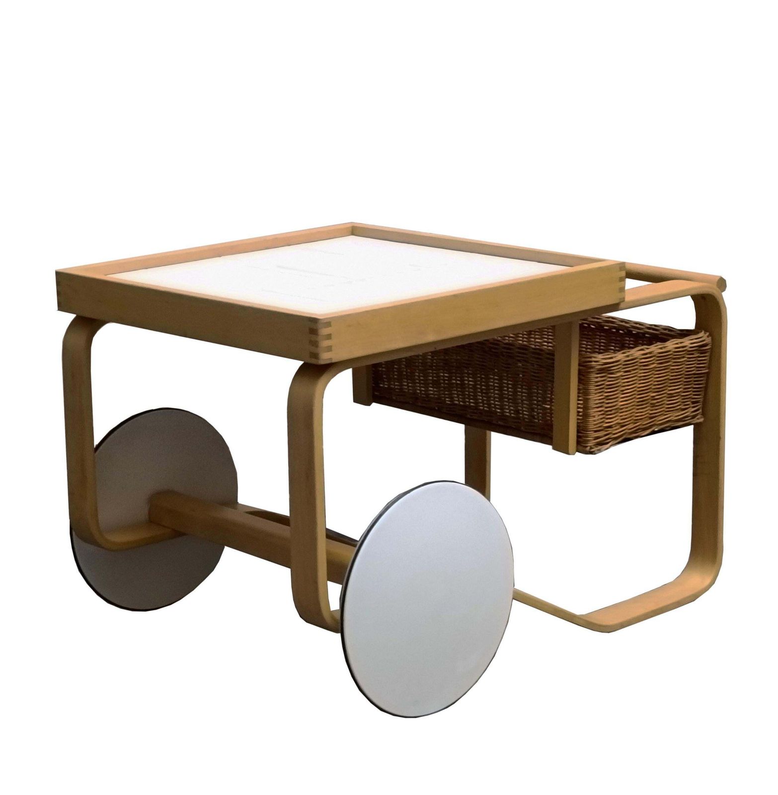 Alvar  Aalto For Artek Cart "900" In Birch And Tile, Finland 1970s photo for sale