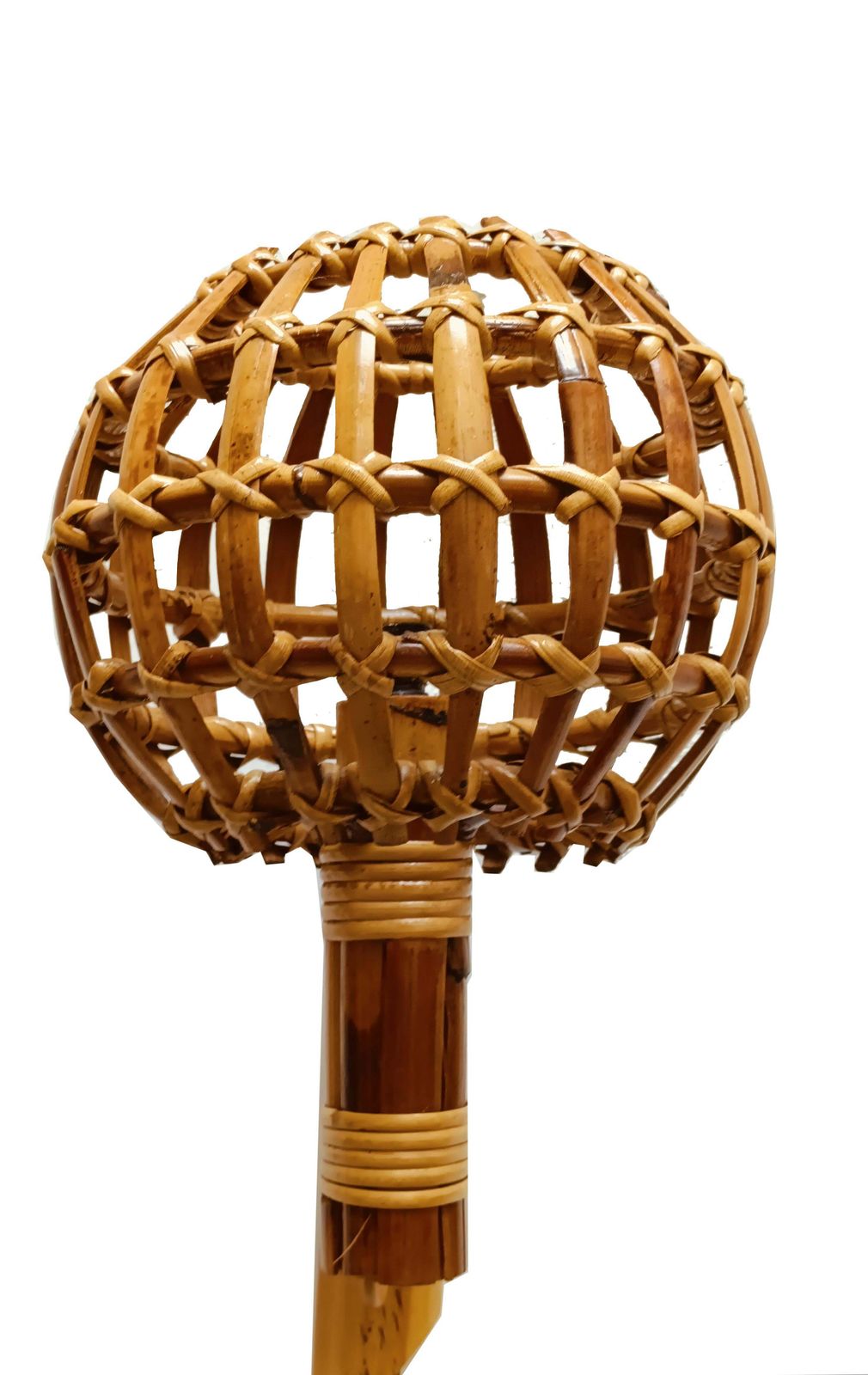 Louis Sognot Pair Of "Lantern" Wall Lamps In Bamboo And Rattan, France photo Lighting