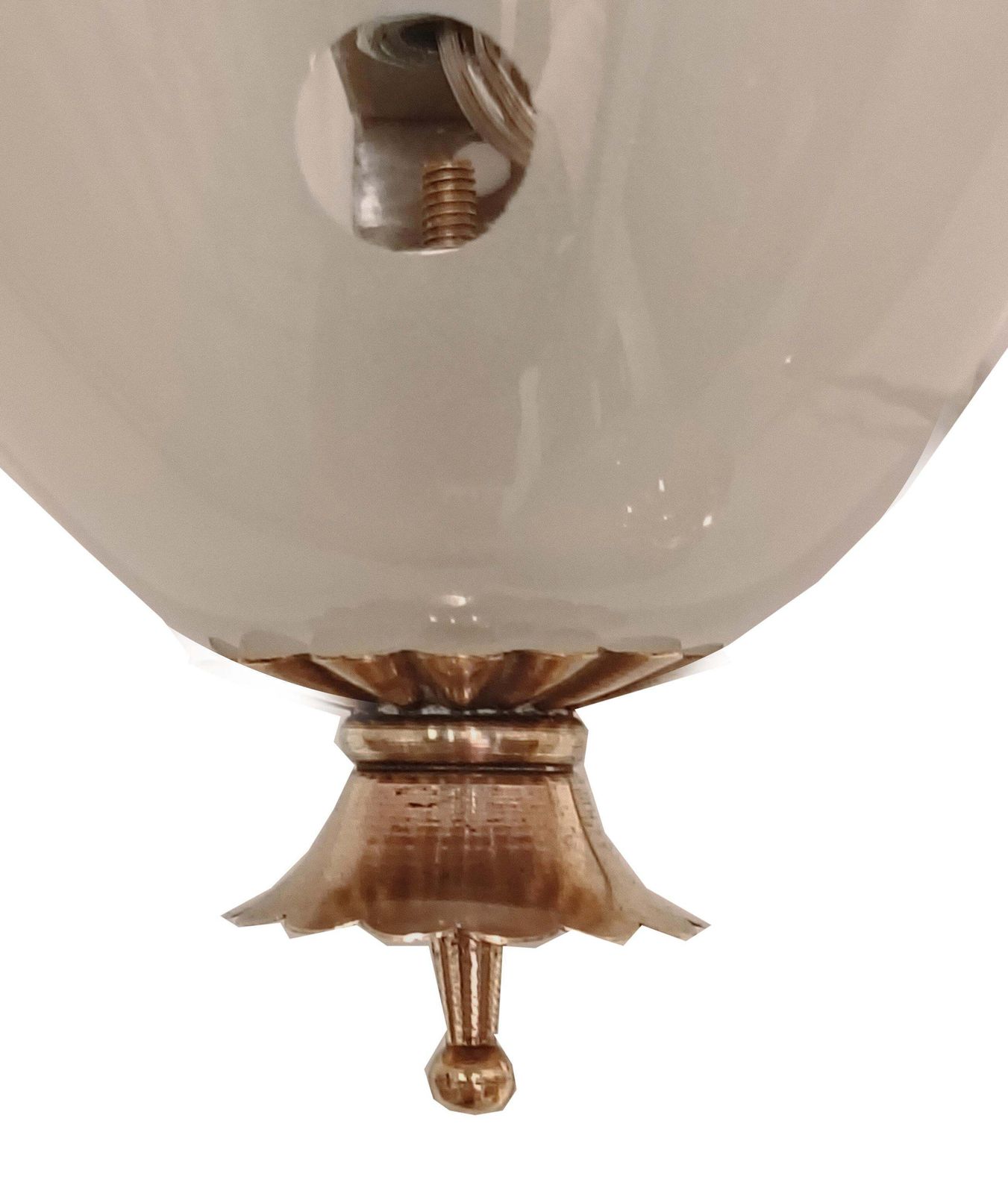 Venini Attrib. Murano Glass And Brass Wall Lamp, Italy 1940s photo Lighting
