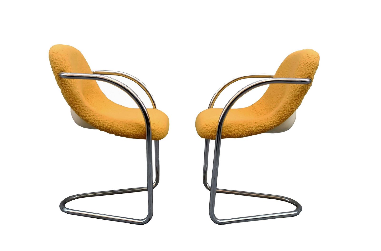 Giovanni Offredi Style Pair Of Tubular Steel Chairs, Italy 1960s photo furniture