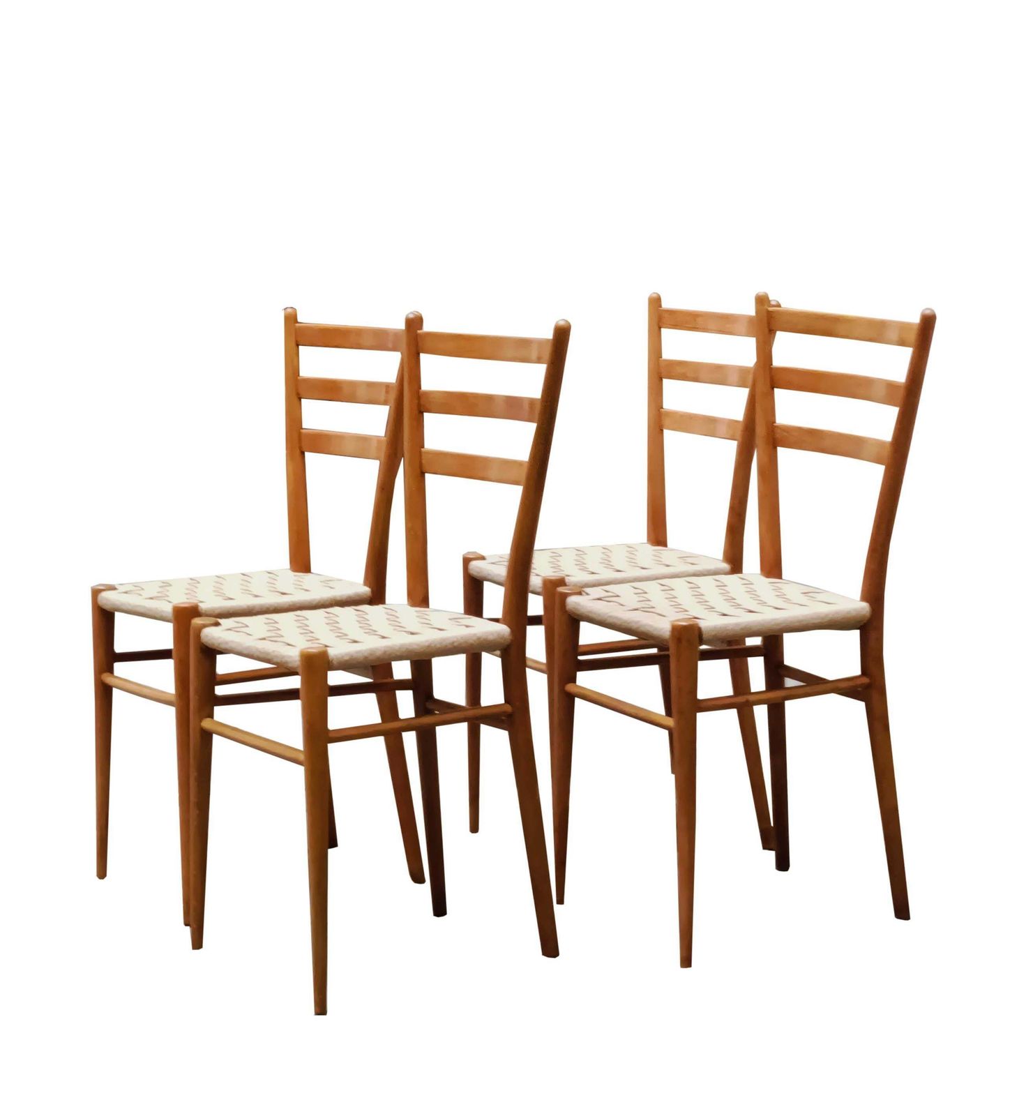 F.Lli Levaggi Gruppol Of 4 Chiavarina Chairs Mod. Gobbetta, Italy 1960s photo Furniture