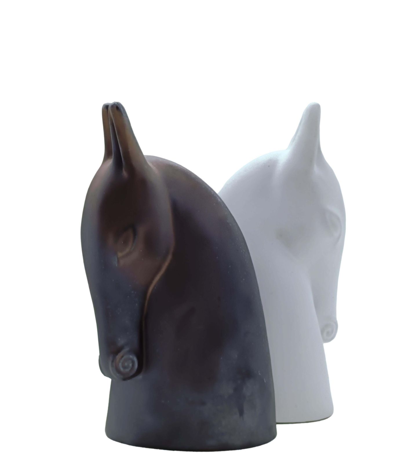 Anette Edmark Pair Of Ceramic Horse Head Sculptures, Denmark 1990s photo 686.0