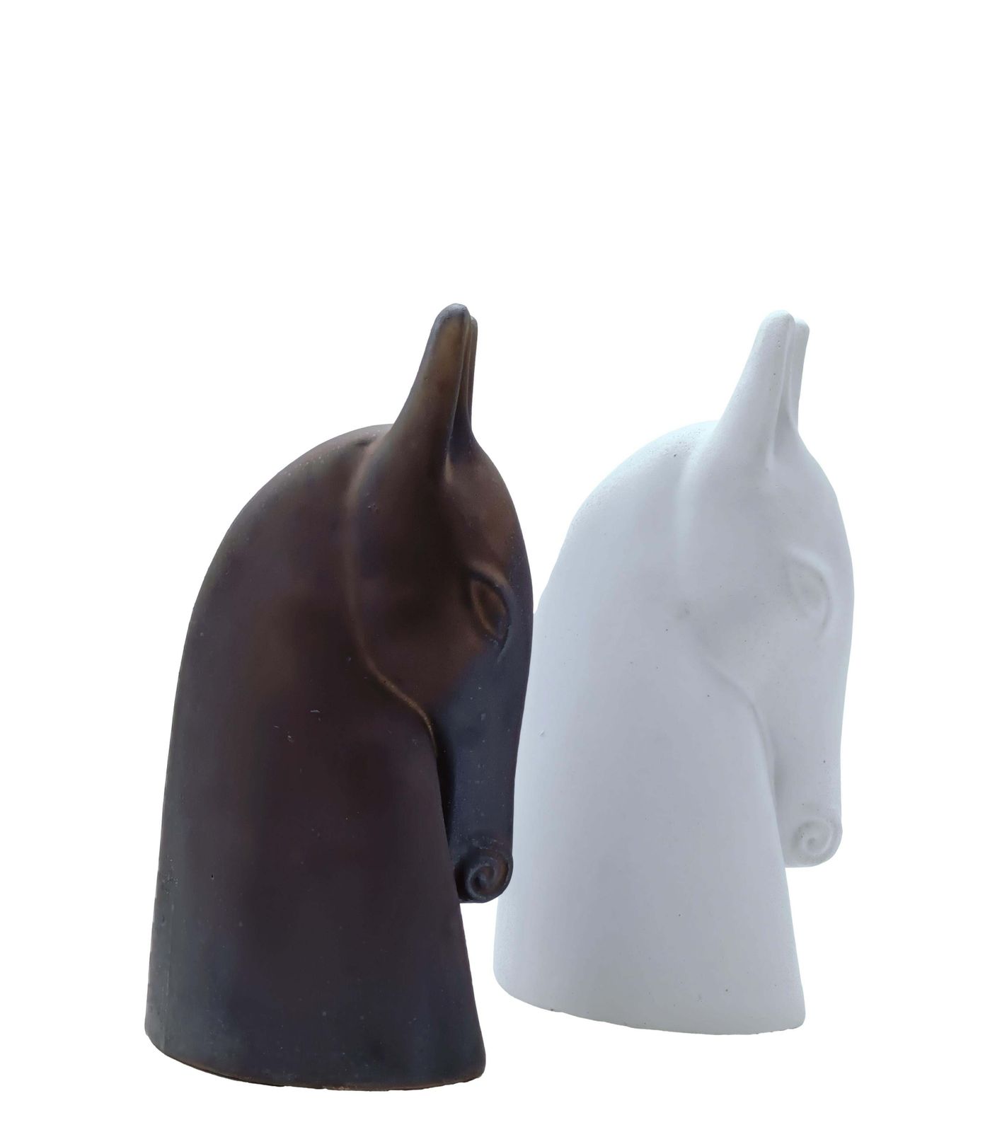 Anette Edmark Pair Of Ceramic Horse Head Sculptures, Denmark 1990s photo buy