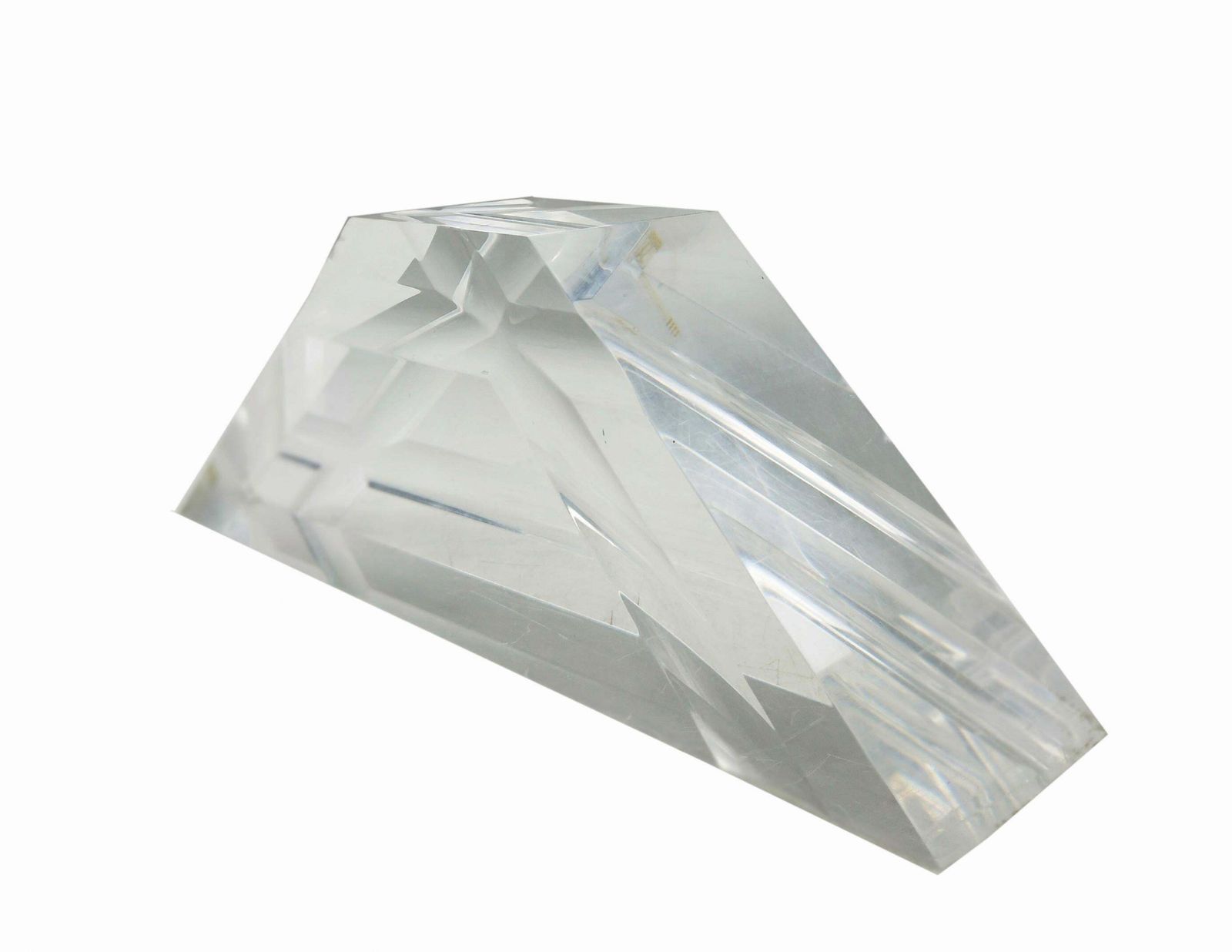 Antonio Felice Botta Lucite Pyramid Sculpture, Italy 1970s photo for sale